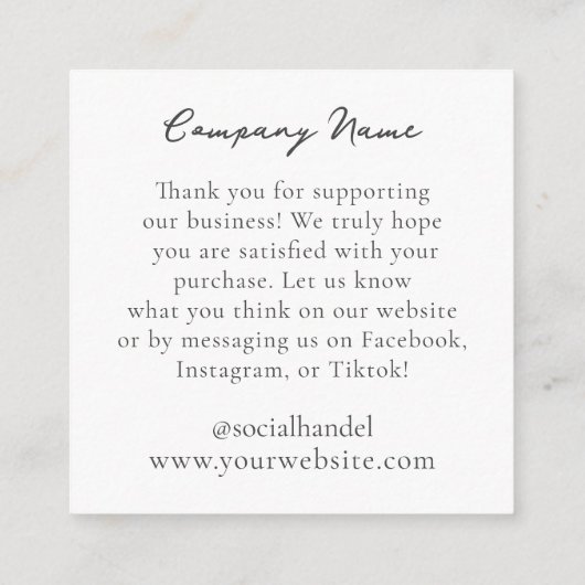 ターコイズジェムストーンネックレスジュエリーディスプレイカード エンクロージャーカード (裏面)