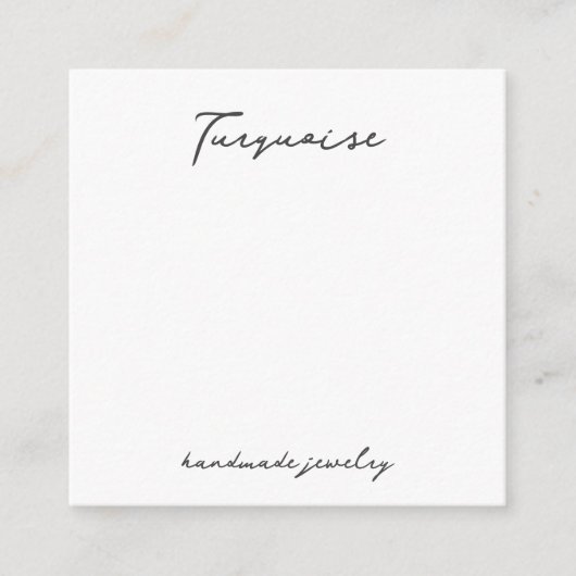 ターコイズジェムストーンネックレスジュエリーディスプレイカード エンクロージャーカード (正面)