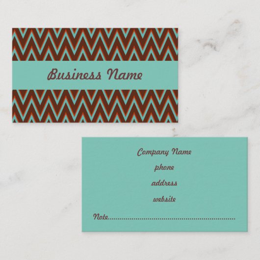 ターコイズジグザグ名刺 名刺 (正面/裏面)