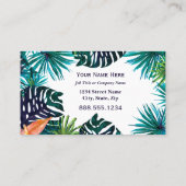 ターコイズジャングル離れの砂漠の植物トロピカル 名刺 (裏面)
