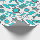 ターコイズジュエリー包装紙 ラッピングペーパー (角)