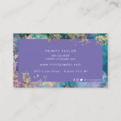 ターコイズジードマーブル&ゴールドフォイル 名刺 (裏面)