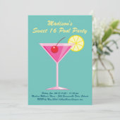 ターコイズスイート16プールパーティの招待状 招待状 (スタンド正面)