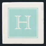 ターコイズスクエアモノグラムストーンコースター ストーンコースター<br><div class="desc">このイニシャルとSquare Monogram Stone Coasterにカスタマイズや他の文字を追加しモダンて、ターコイズとホワイトの中で使用。このトレンディーとシックなコースターは完璧な贈り物になるだろう。</div>