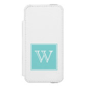ターコイズスクエアモノグラム INCIPIO iPhoneウォレットケース (フォリオ 正面)