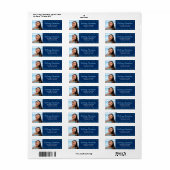 ターコイズスクリプト海軍の卒業写真のアドレス ラベル (フルシート)