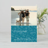 ターコイズスクリプト《写真》ぼけ味メリークリスマスフォト 箔シーズンカード (立ち正面)