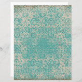 ターコイズスクロールスクラップブック紙 (正面/裏面)