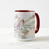 ターコイズスタイリッシュとブルゴーニュマグ マグカップ (正面右)