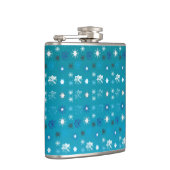 ターコイズスタイリッシュと白、星と雪 フラスク (右)