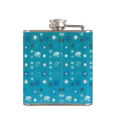 ターコイズスタイリッシュと白、星と雪 フラスク (裏面)