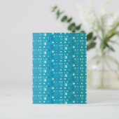 ターコイズスタイリッシュと白、星と雪 ポストカード (スタンド正面)