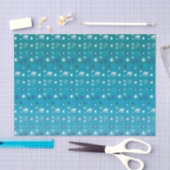 ターコイズスタイリッシュと白、星と雪 薄葉紙 (クラフト)