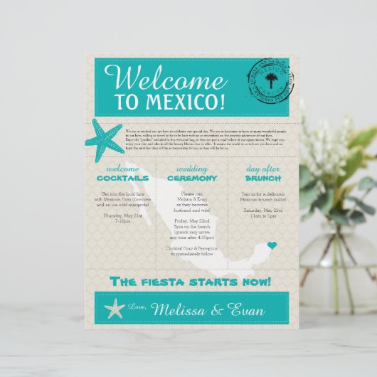 ターコイズスターフィッシュカンクンメキシコウェルカムレター (スタンド正面)