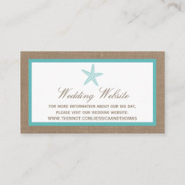 ターコイズスターフィッシュバーラップビーチ結婚式コレクション エンクロージャーカード