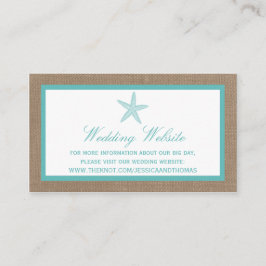 ターコイズスターフィッシュバーラップビーチ結婚式コレクション エンクロージャーカード