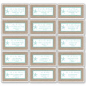 ターコイズスターフィッシュバーラップビーチ結婚式コレクション シール (正面)