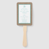 ターコイズスターフィッシュバーラップビーチ結婚式コレクション ハンドファン (正面)