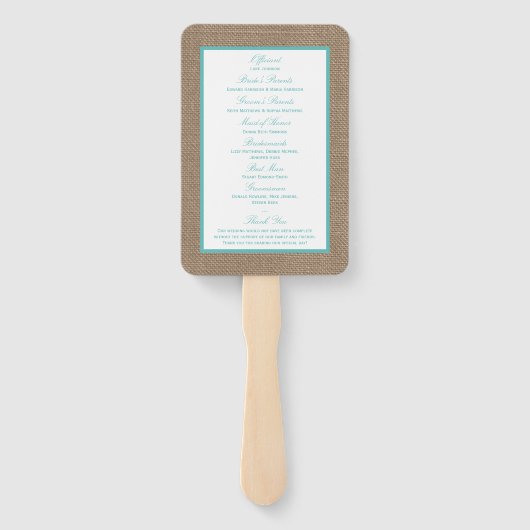 ターコイズスターフィッシュバーラップビーチ結婚式コレクション ハンドファン (裏面)