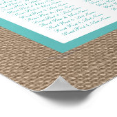 ターコイズスターフィッシュバーラップビーチ結婚式コレクション ポスター (角)