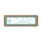 ターコイズスターフィッシュバーラップビーチ結婚式コレクション ラベル (正面)