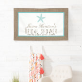 ターコイズスターフィッシュビーチバーラップブライダルシャワー 横断幕 (インサイチュ)