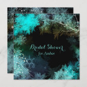 ターコイズスターリーフォレストブライダルシャワー 招待状 (正面/裏面)