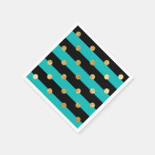 ターコイズストライプと水玉模様誕生日会 スタンダードカクテルナプキン (角)