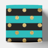 ターコイズストライプと水玉模様誕生日会 フェイバーボックス (上部)