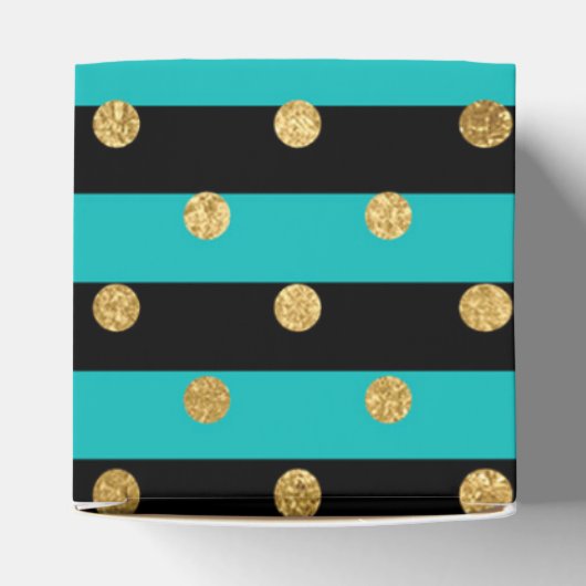 ターコイズストライプと水玉模様誕生日会 フェイバーボックス (上部)