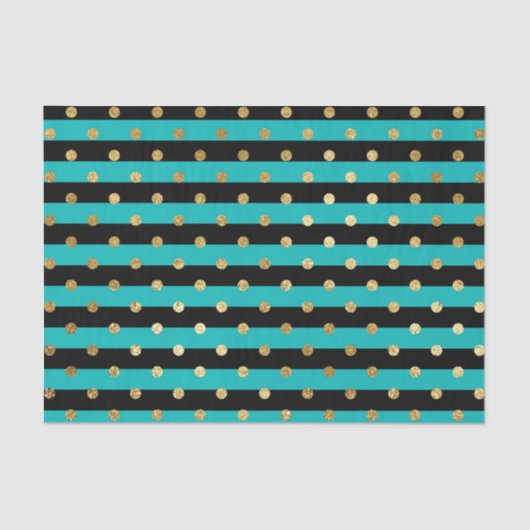 ターコイズストライプと水玉模様誕生日会 薄葉紙 (正面)