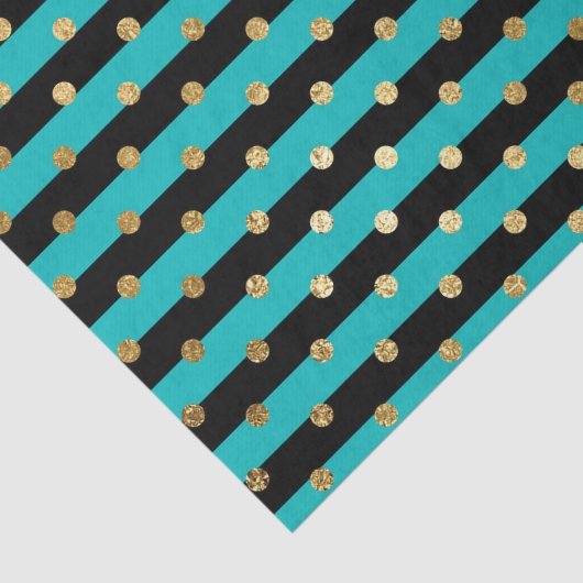 ターコイズストライプと水玉模様誕生日会 薄葉紙 (詳細)