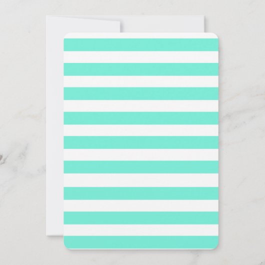 ターコイズストライプと牡丹ブライダルシャワーカード (裏面)