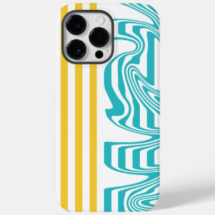 ターコイズストライプと黄色の渦巻き Case-Mate iPhone 14 PRO MAXケース