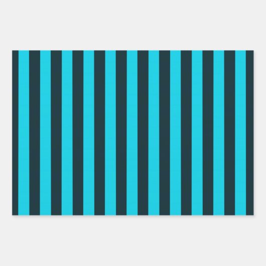 ターコイズストライプの包装紙 ラッピングペーパーシート (正面)