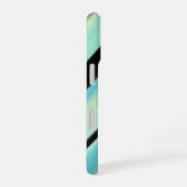 ターコイズストライプの名入れ  iPhone 16ケース (右側面)