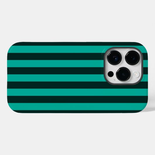 ターコイズストライプの背景の準備が完了しカスタマイズた Case-Mate iPhoneケース (裏面 (横))