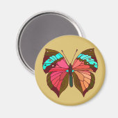 ターコイズストライプの蝶 マグネット (正面/裏面)