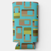ターコイズストライプの長方形 スリム缶クーラー (裏面)