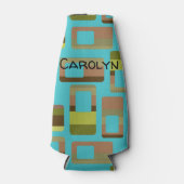 ターコイズストライプの長方形 ボトルクーラー (正面)