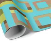 ターコイズストライプの長方形 ラッピングペーパー (ロールコーナー)