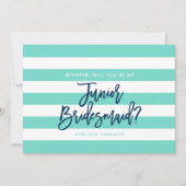 ターコイズストライプは僕の後輩の花嫁になるだろうな 招待状 (正面)