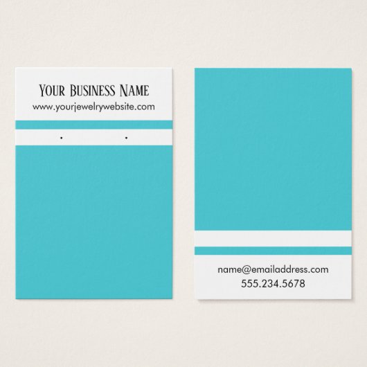 ターコイズストライプイヤリングホルダー表示カード (正面&裏面)