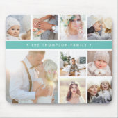 ターコイズストライプフォトコラージュ マウスパッド (正面)