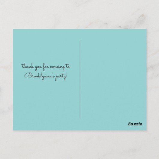 ターコイズストライプペイズリーエレファントサンキュー ポストカード (裏面)