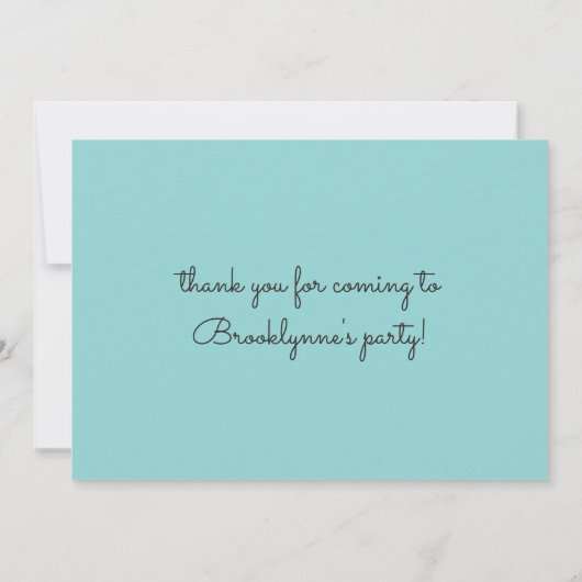 ターコイズストライプペイズリーエレファント感謝カード サンキューカード (裏面)