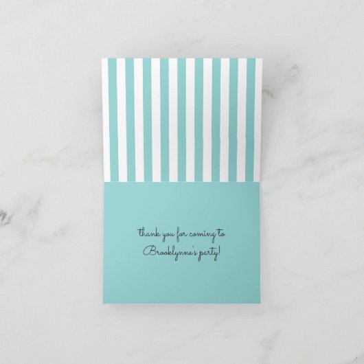 ターコイズストライプペイズリーエレファント感謝カード サンキューカード (内部)