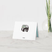 ターコイズストライプペイズリーエレファント感謝カード サンキューカード (裏面)