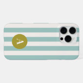 ターコイズストライプモノグラム iPhoneケース (裏面横)