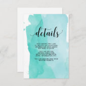 ターコイズストライプ抽象芸術 | ズゲ結婚スト詳細 エンクロージャーカード (正面/裏面)